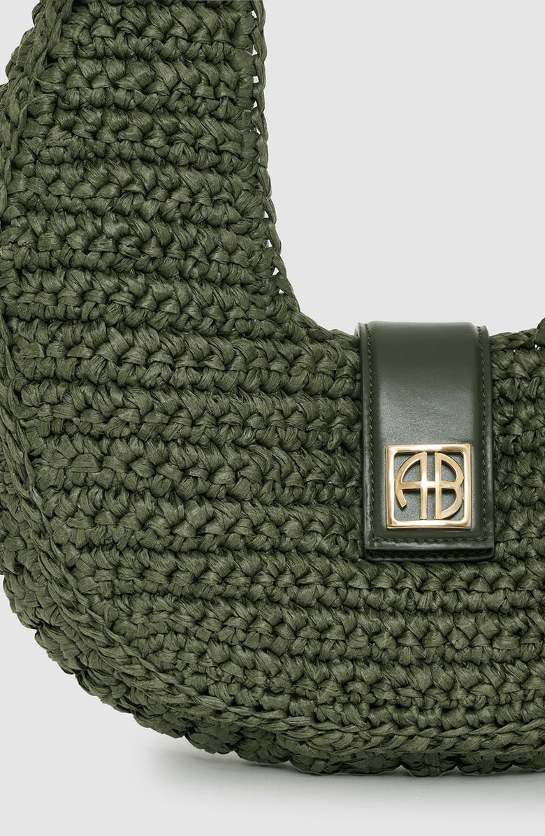 ANINE BING Lou Monogram Bag, Alternate, color, Olive