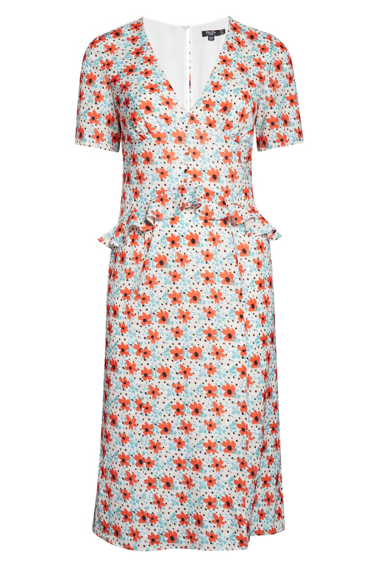 Harrie Floral Ruffle Sheath Dress, Alternate, color, MULTI
