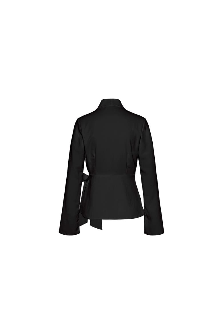 Lapel Wrap Blouse, Alternate, color, Black