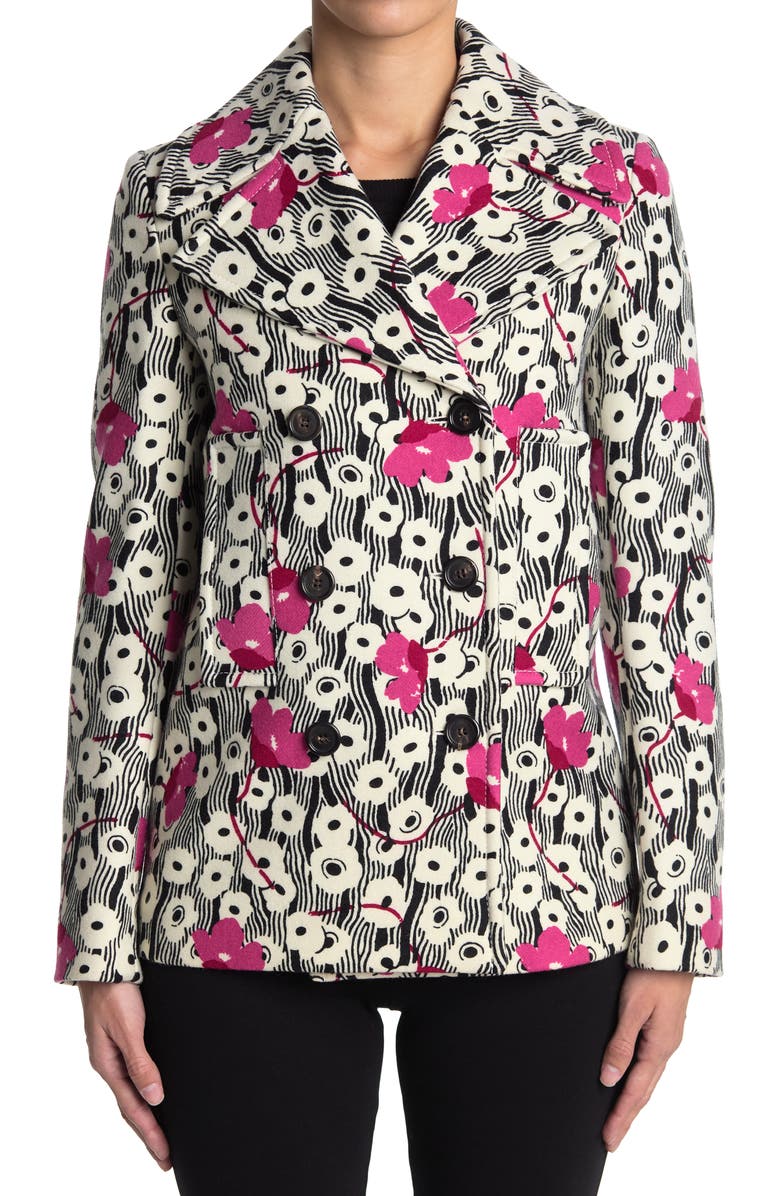 Valentino Caban Printed Wool Blend Blazer Jacket, Alternate, color, 