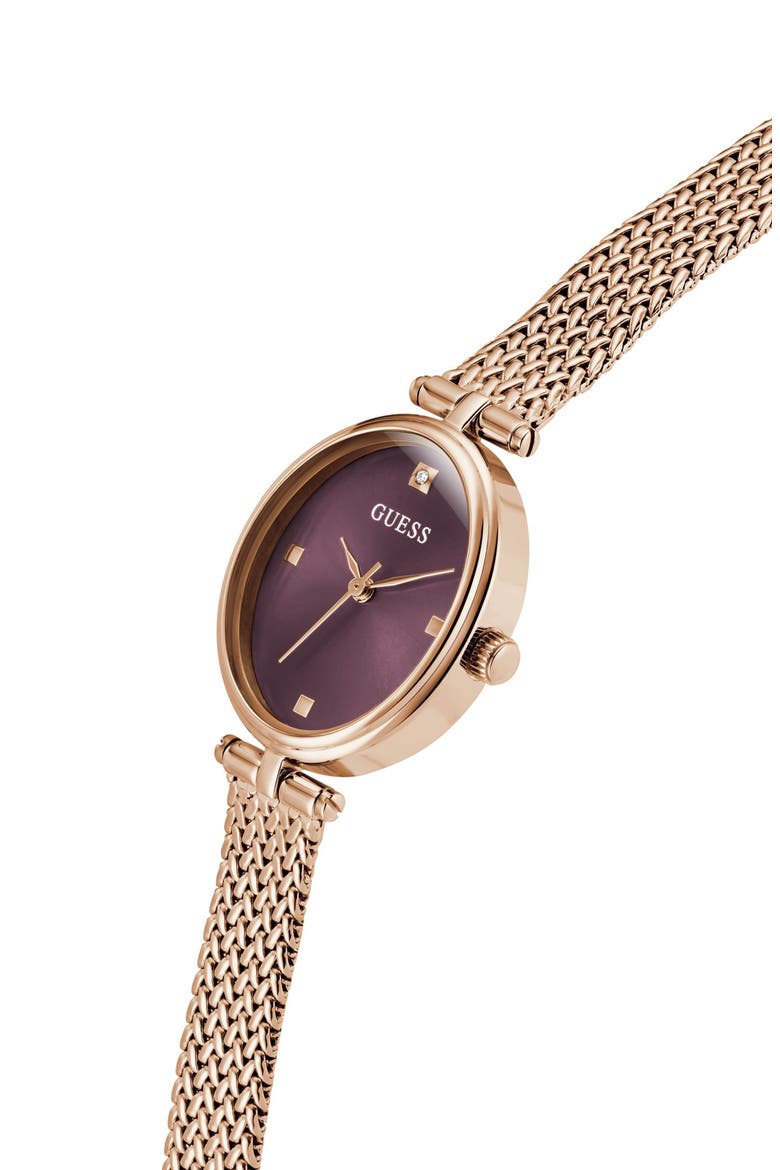 Ruby Oval Mesh Strap Watch, 24mm, Alternate, color, ROSE GOLD TONE
