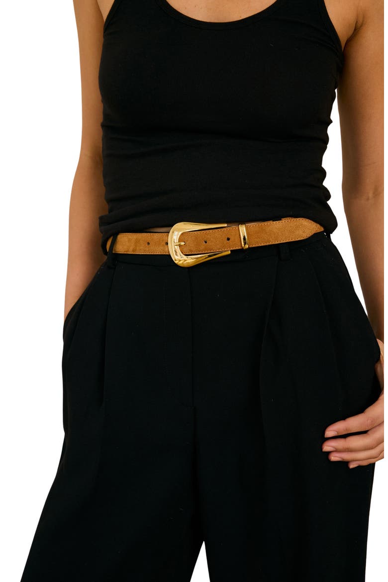 No. 17 Suede Belt, Alternate, color, HONEYCOMB SUEDE/ GOLD