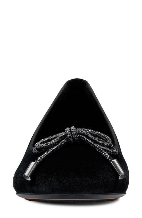 Birdies Hummingbird Pump In Black Velvet Bow