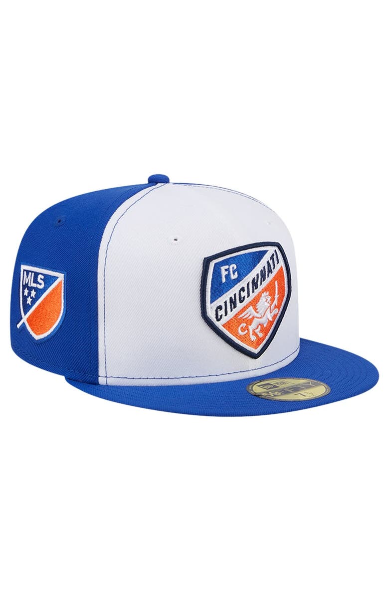 New Era Men's New Era White/Blue FC Cincinnati 2024 Kick Off Collection 59FIFTY Fitted Hat, Main, color, White