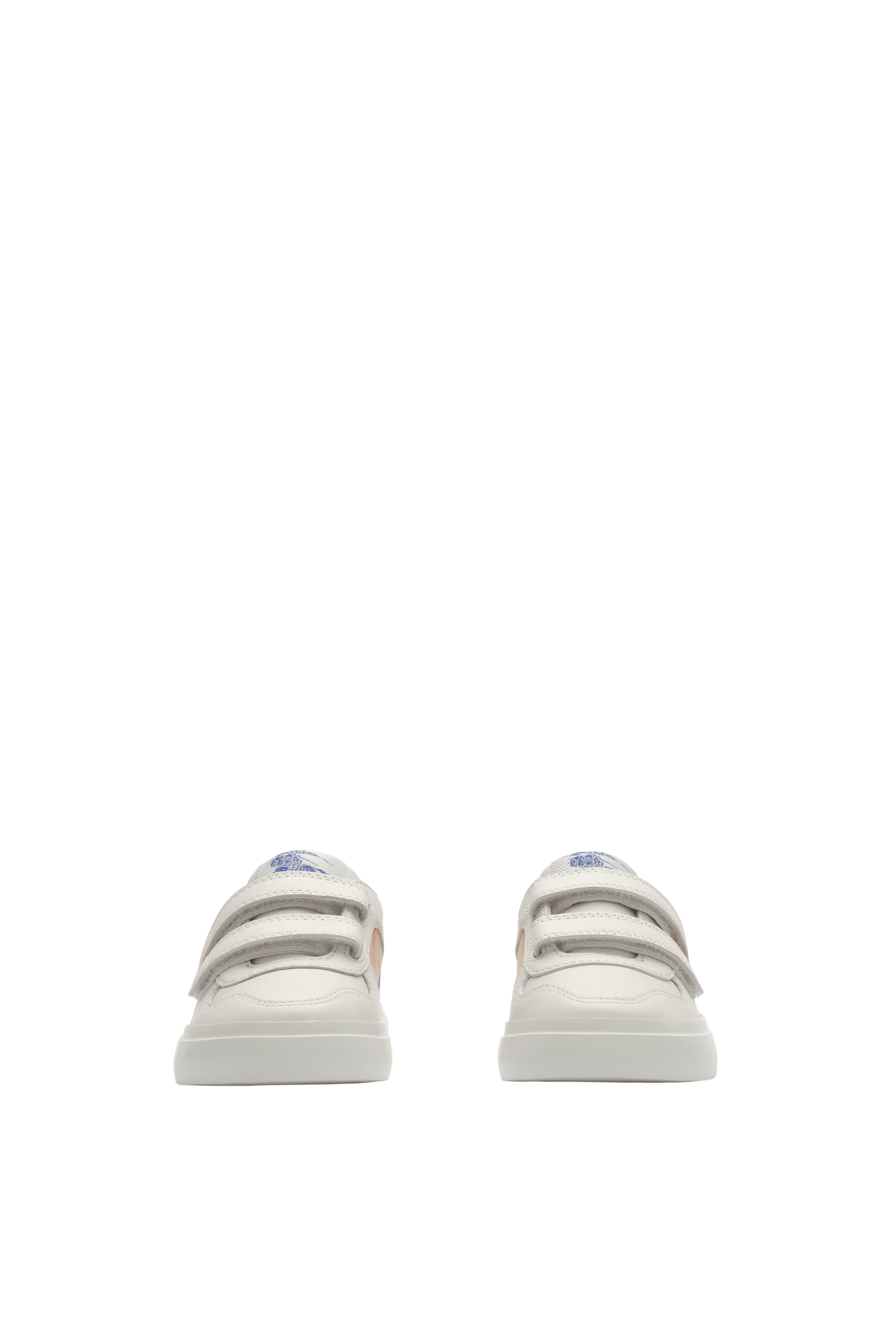 Check and Leather Sneakers, Alternate, color, Sand beige
