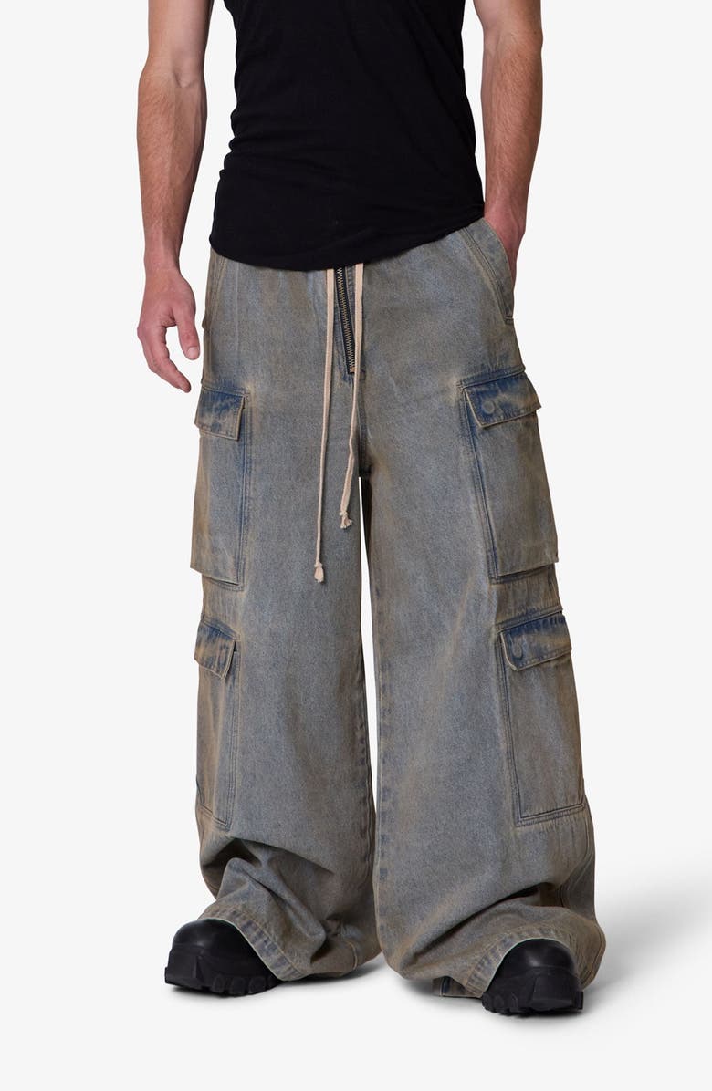 mnml Astro Rave Oversize Double Cargo Jeans, Main, color, 