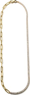 Mark Henry Half & Half Diamond & Chunky Link Necklace