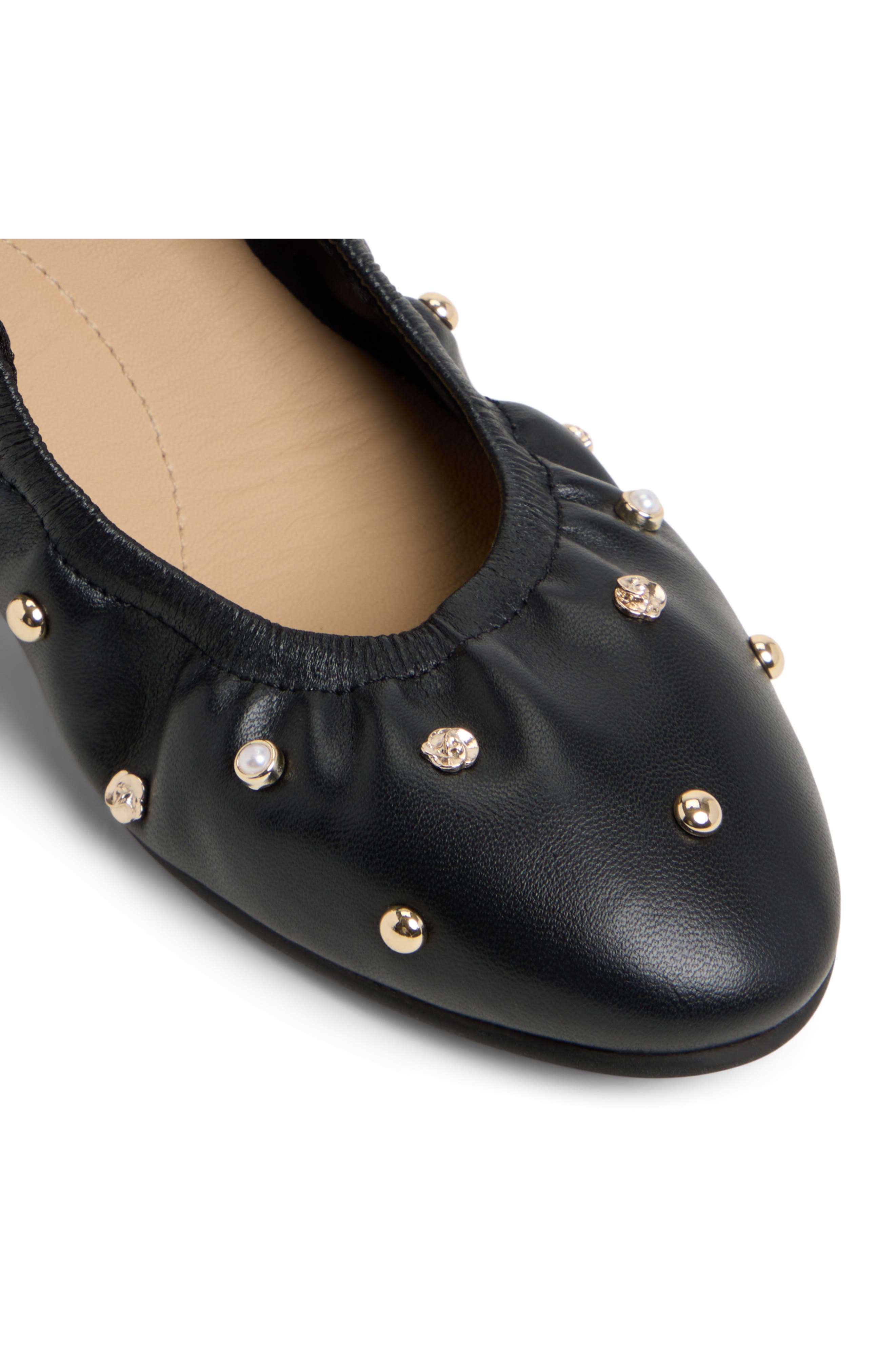 Ted Baker London Lottie Studded Ballet Flat, Alternate, color, Black