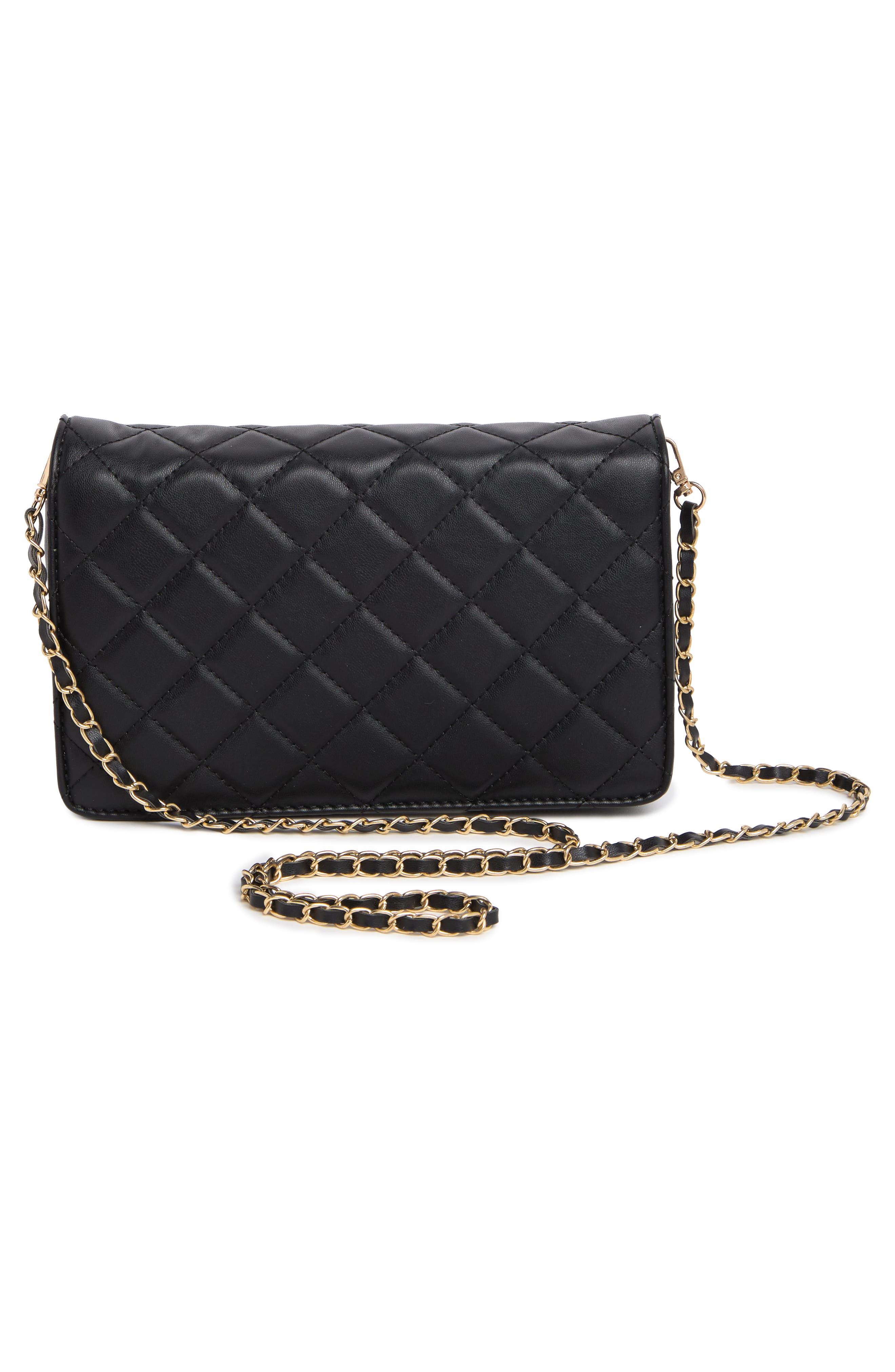 Badgley Mischka Collection Diamond Quilt Crossbody Bag, Alternate, color, Black