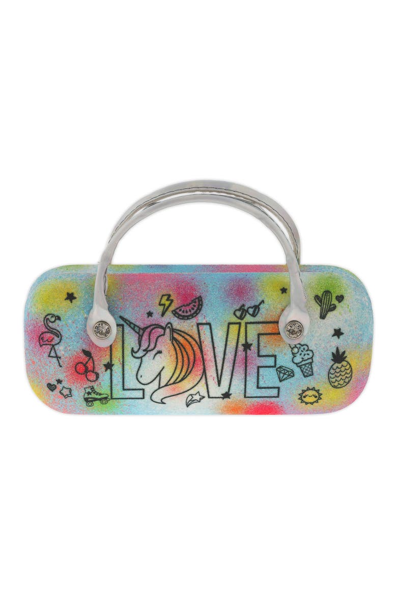Love Doodles Sunglasses & Glitter Case Set, Alternate, color, MULTI CO