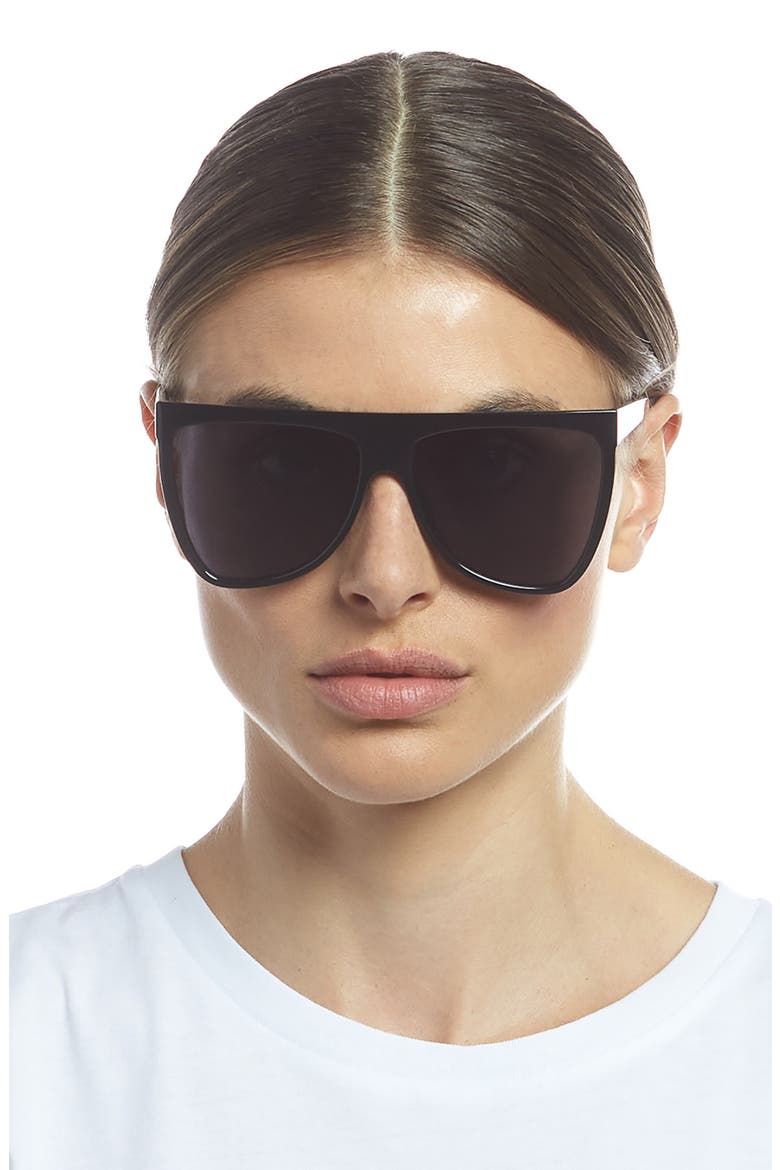 Reclaim 60mm Flat Top Sunglasses, Alternate, color, BLACK/ SMOKE MONO