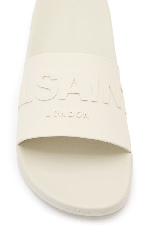 Allsaints Biggy Slip On Logo Slides In Chalk White