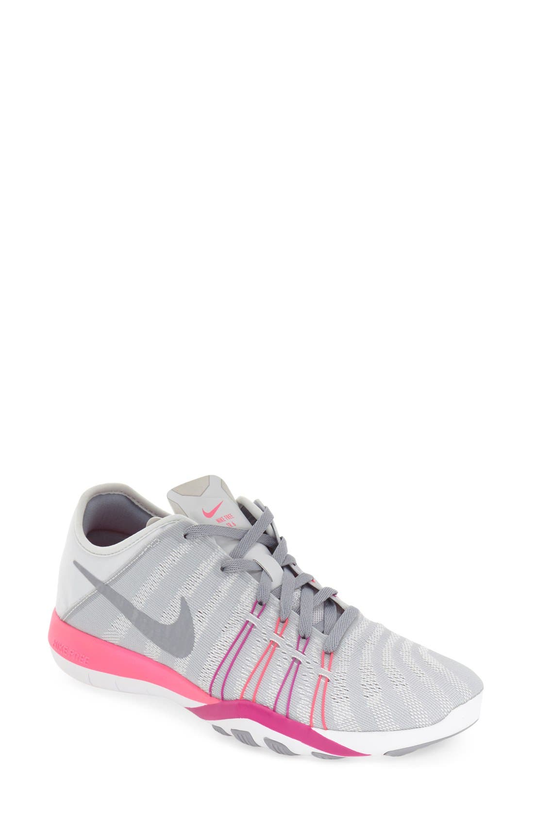 Free TR Fit 6 Training Shoe, Main, color, WOLF GREY/ PINK