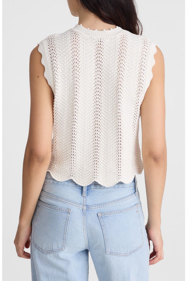 Wavy Knit Button-Up Shell, Alternate, color, VINTAGE IVORY