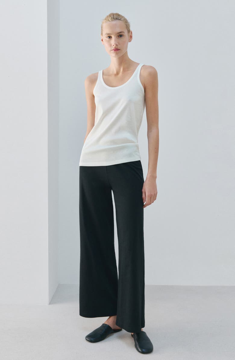 MANGO Scoop Neck Cotton Tank, Alternate, color, White