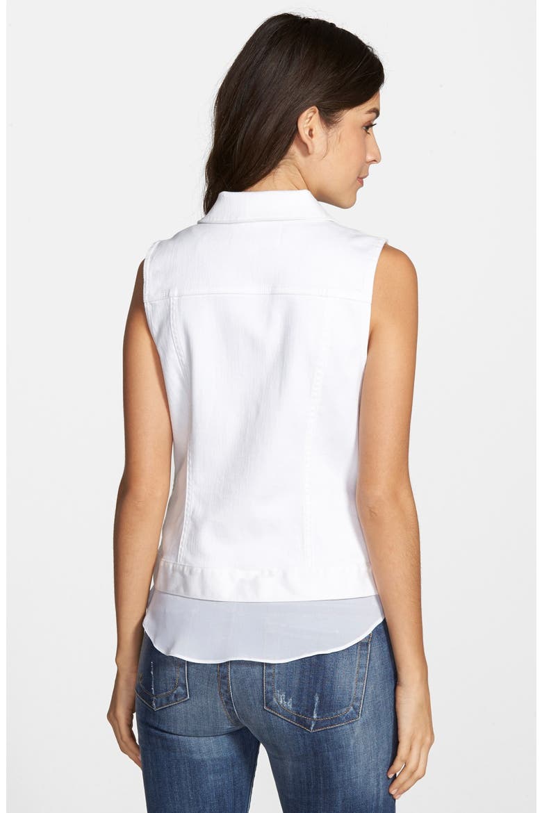 Denim Moto Vest, Alternate, color, ULTRA WHITE
