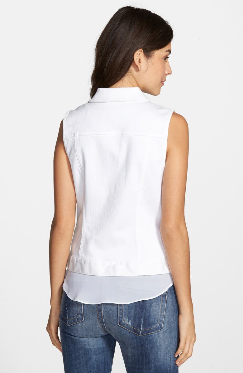 Two by Vince Camuto Denim Moto Vest, Alternate, color, 
