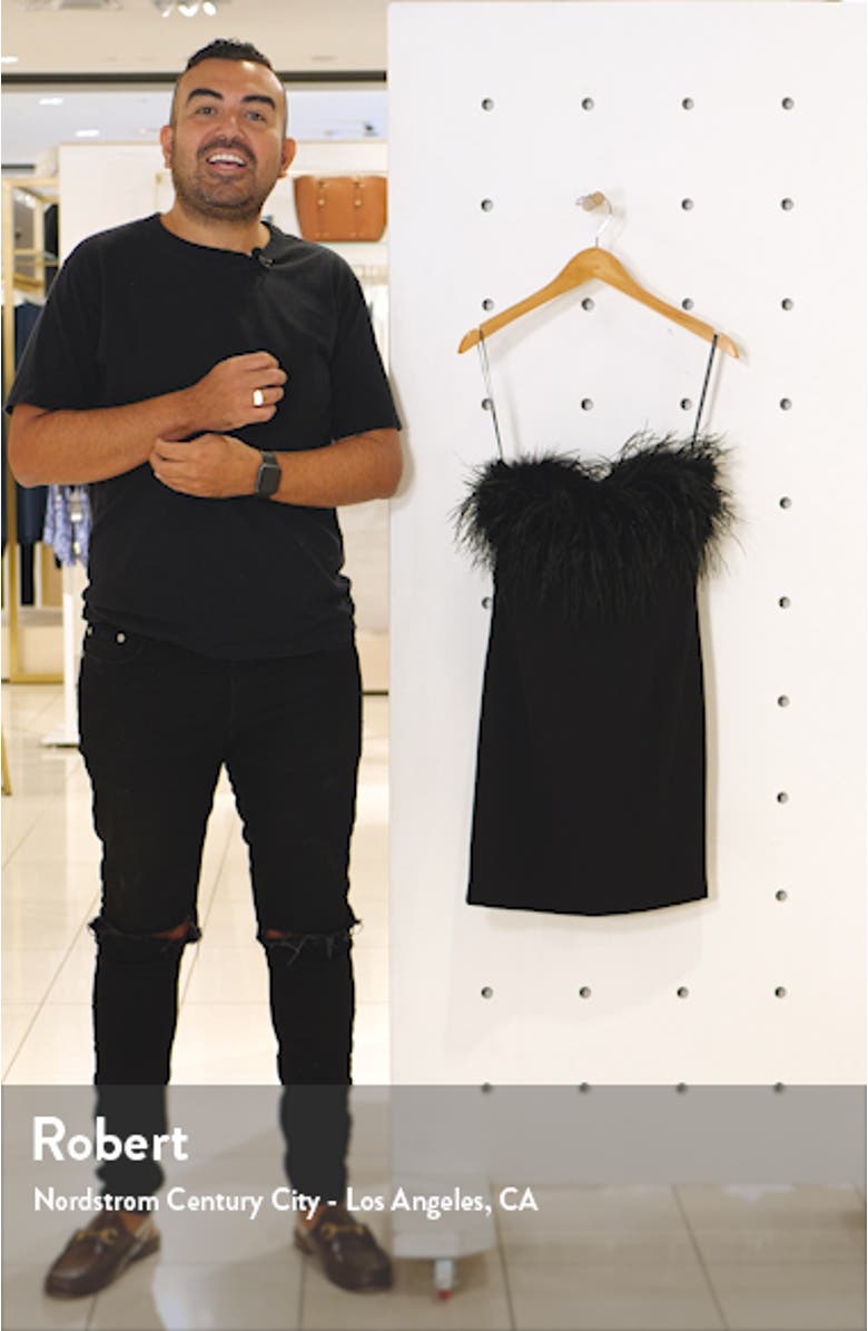 Strapless Feather Neck Cocktail Dress, sales video thumbnail