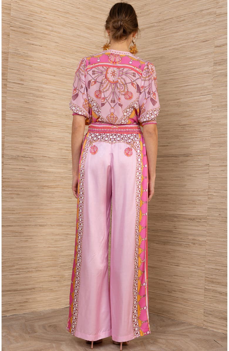 Hale Bob Danica Silk Charmeuse Pant, Alternate, color, Pink