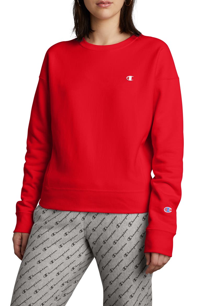 Reverse Weave® Crewneck Sweatshirt, Main, color, SCARLET