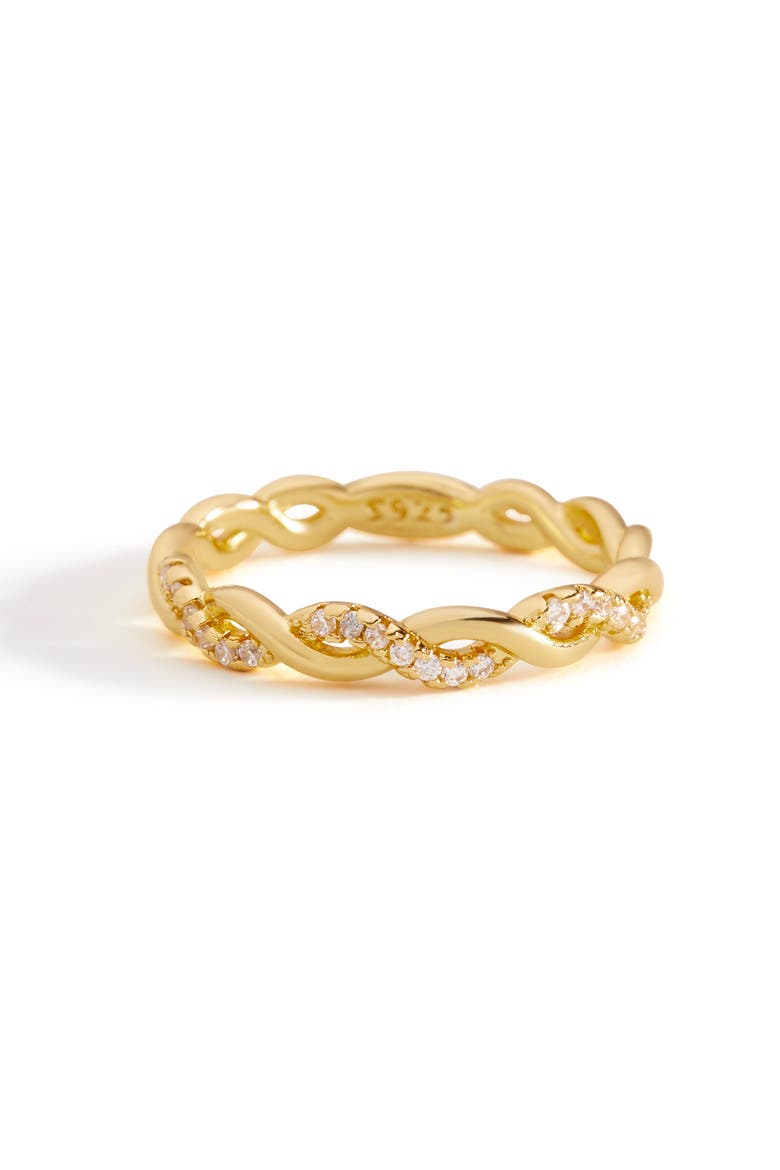 Dainty Pave Twist Stacking Ring, Alternate, color, 18k Gold Over Sterling Silver