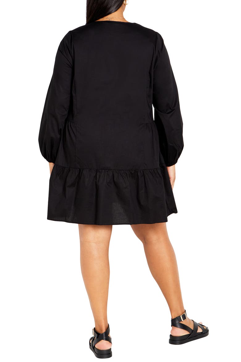Alexia Long Sleeve Tiered Dress, Alternate, color, BLACK