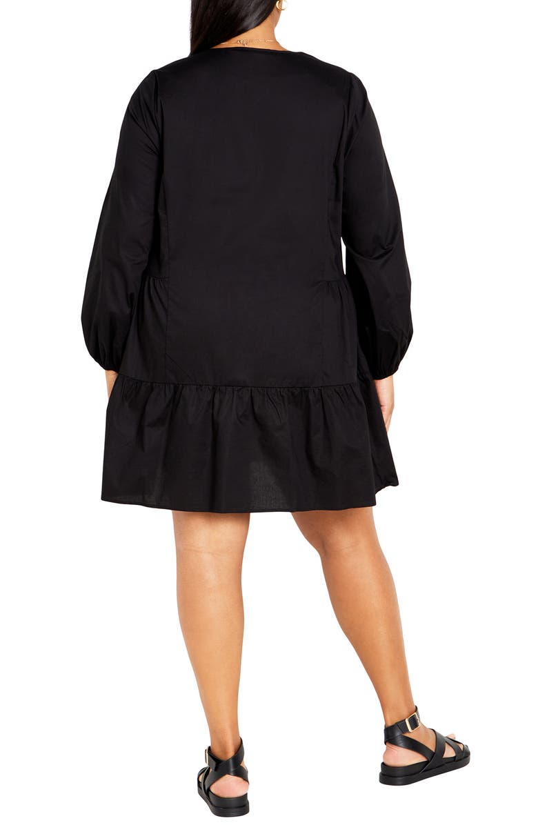 City Chic Alexia Long Sleeve Tiered Dress, Alternate, color, 
