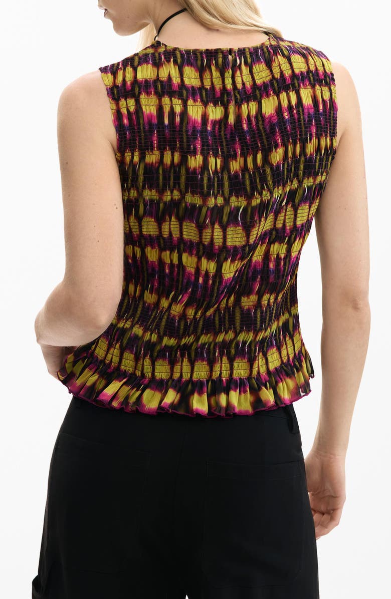 Desigual Ruffle Sleeveless Top, Alternate, color, Green