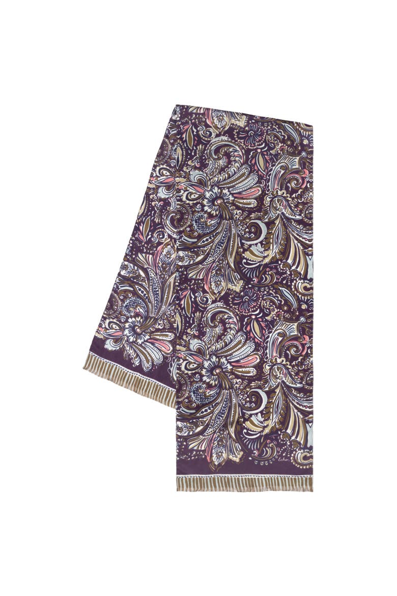 Artist Paisley Silk Scarf, Alternate, color, Winetasting