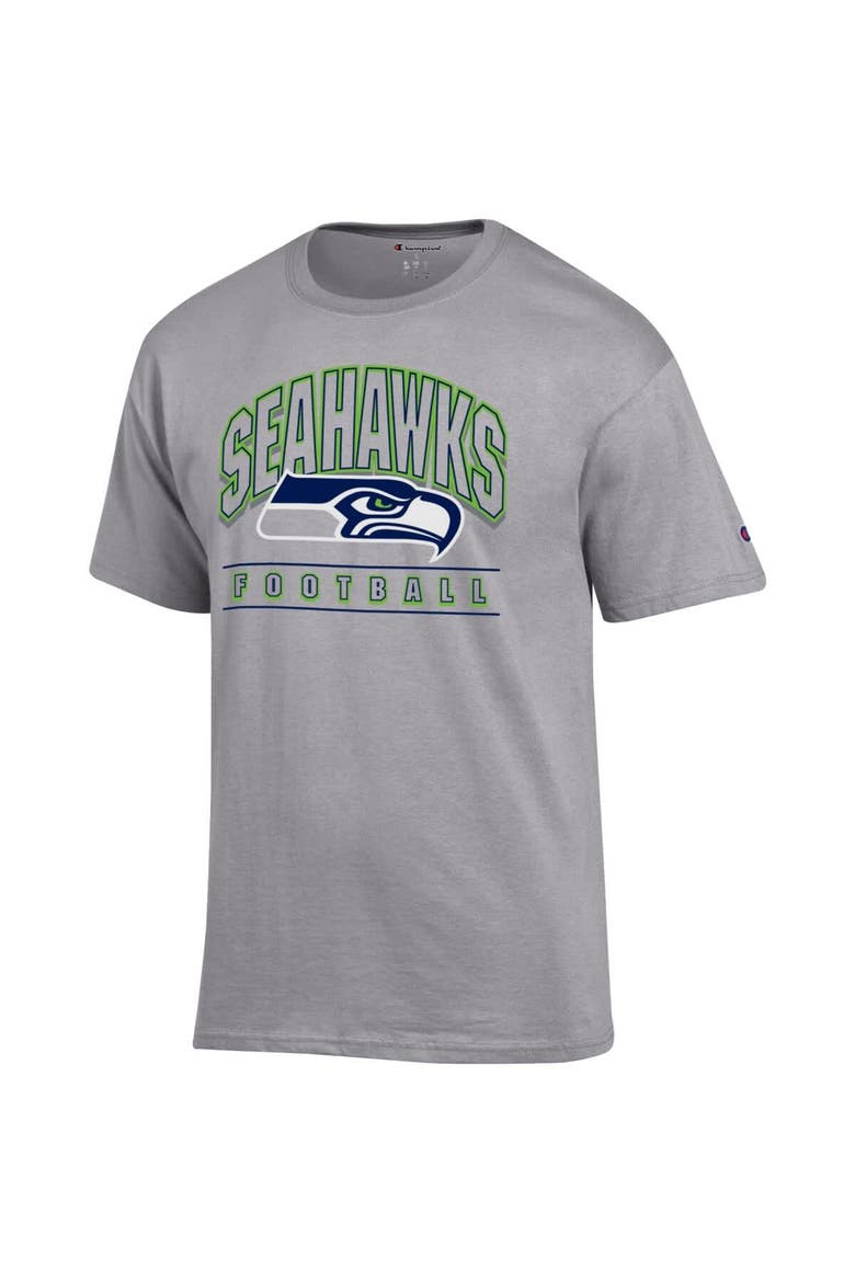 Men's Champion  Heather Gray Seattle Seahawks Football T-Shirt, Alternate, color, Heather Gray