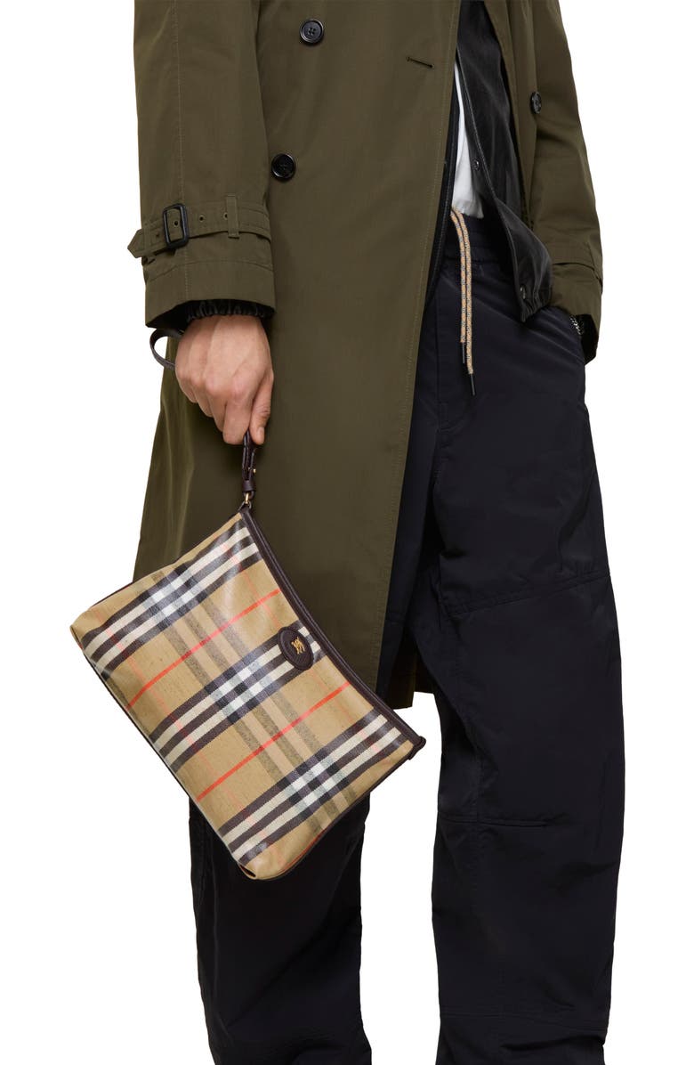 Burberry Highlands Pouch, Alternate, color, Sand Beige