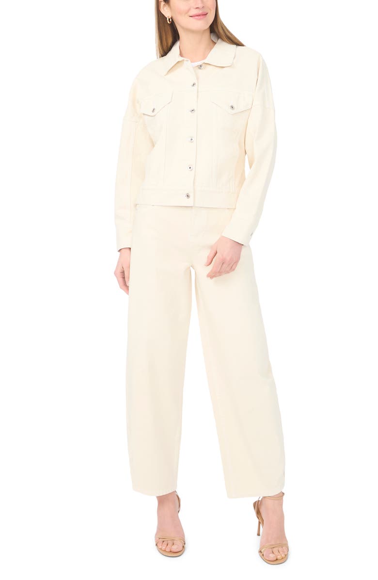 1.STATE Back Tie Denim Jacket, Alternate, color, Ecru