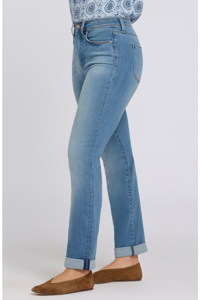 Marilyn Triple Stitch High Waist Straight Leg Jeans, Alternate, color, PORT SEA