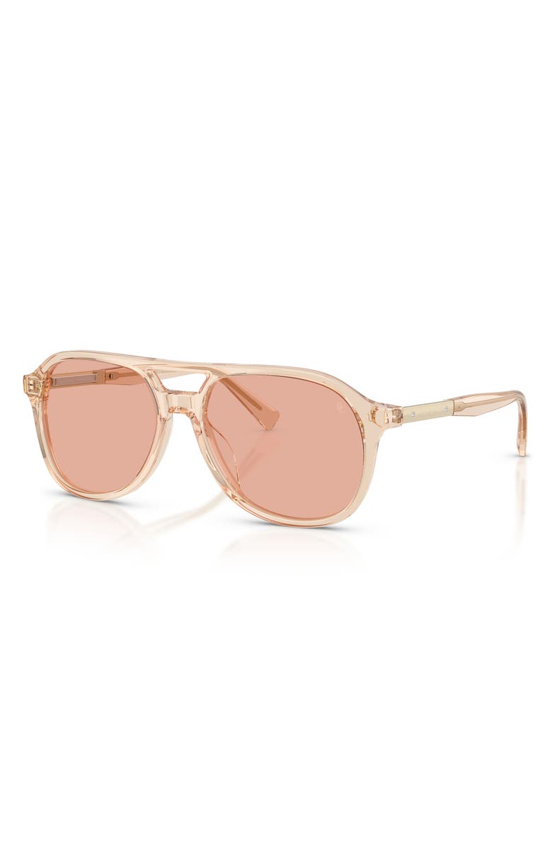 Brunello Cucinelli 56mm Pilot Sunglasses, Alternate, color, Peach