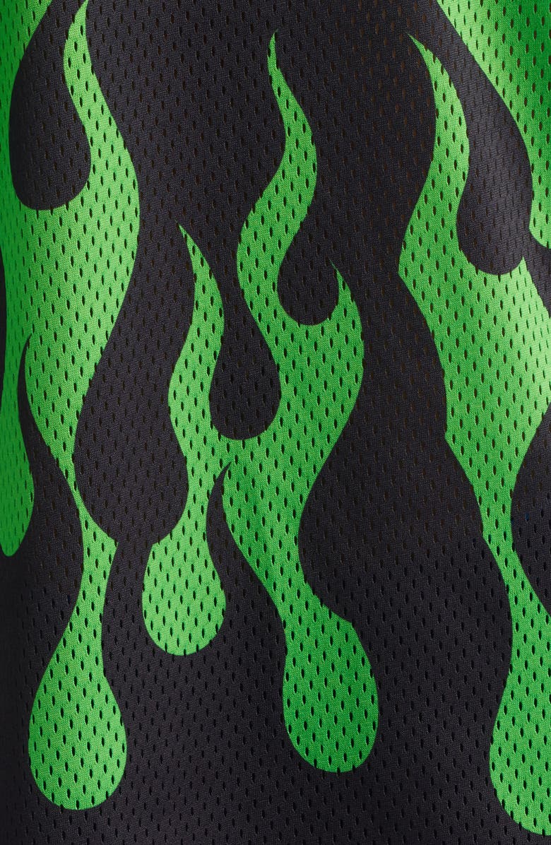 MARKET Toxic Flames Long Sleeve Mesh T-Shirt, Alternate, color, Black/ Green