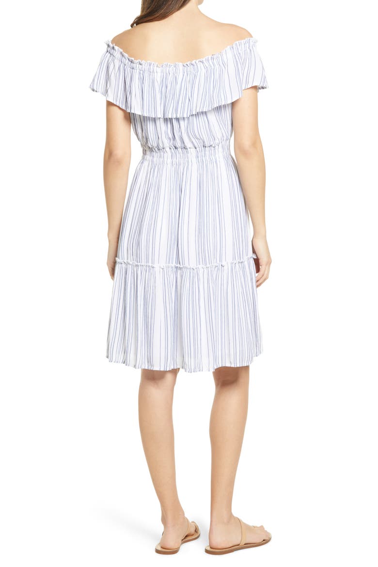Aloha Avenue Off the Shoulder Dress, Alternate, color, MAZARINE BLUE