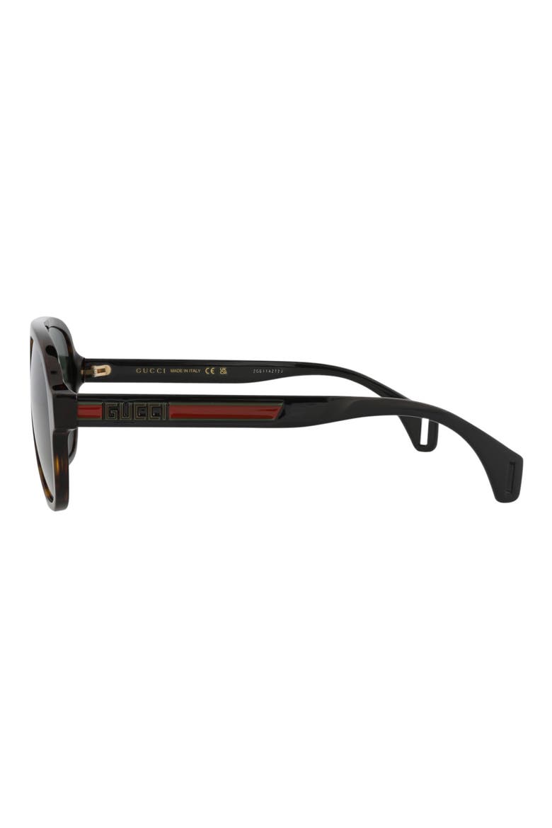 58mm Pilot Sunglasses, Alternate, color, HAVANA BLACK GREEN