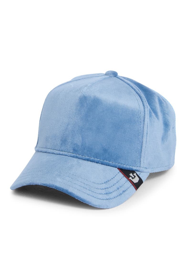 Velour Baseball Cap, Main, color, BLUE