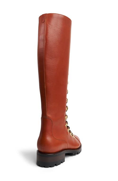 The Office Of Angela Scott Mrs. Blake Knee High Lace-up Boot In Brown