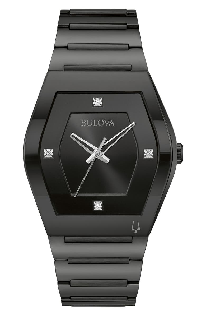 BULOVA Gemini Diamond Bracelet Watch, 40mm, Main, color, Black