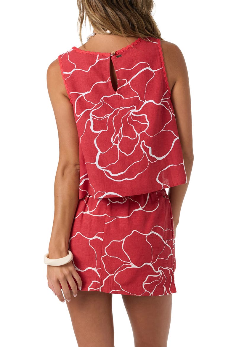 Athena Floral Top, Alternate, color, LIFEGUARD RED