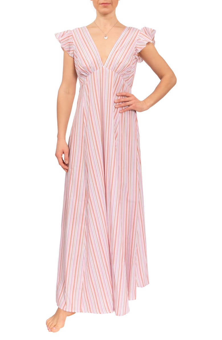 Everyday Ritual Heidi Nightgown, Main, color, Verona Pink Stripe
