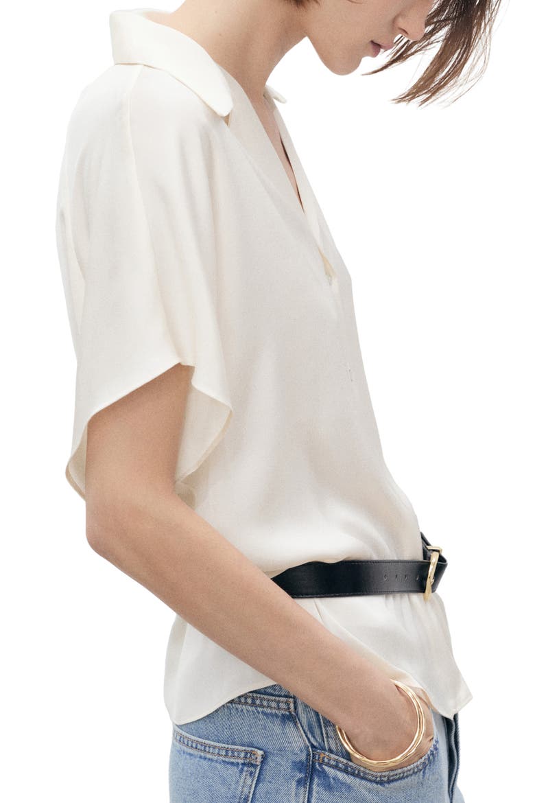Fluid Short Sleeve Shirt, Alternate, color, OFF WHITE