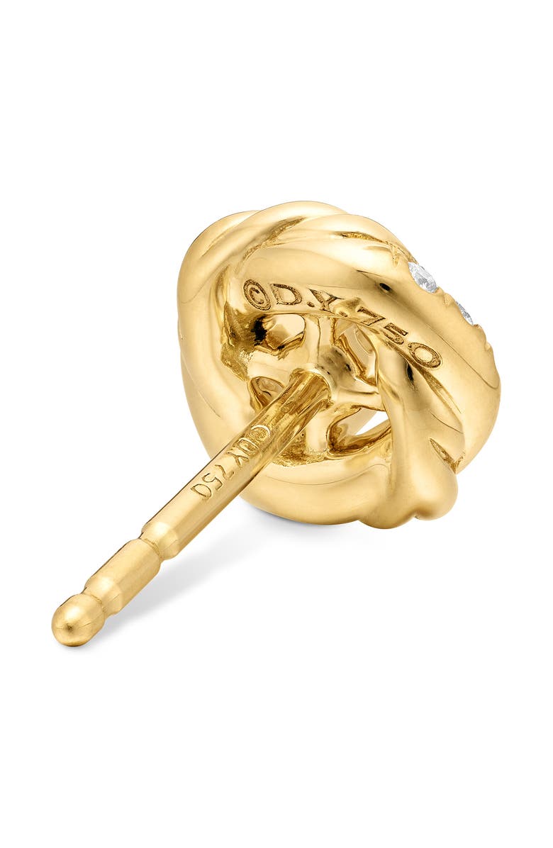 David Yurman Petite Infinity Stud Earrings in 18K Gold with Diamonds, Alternate, color, 