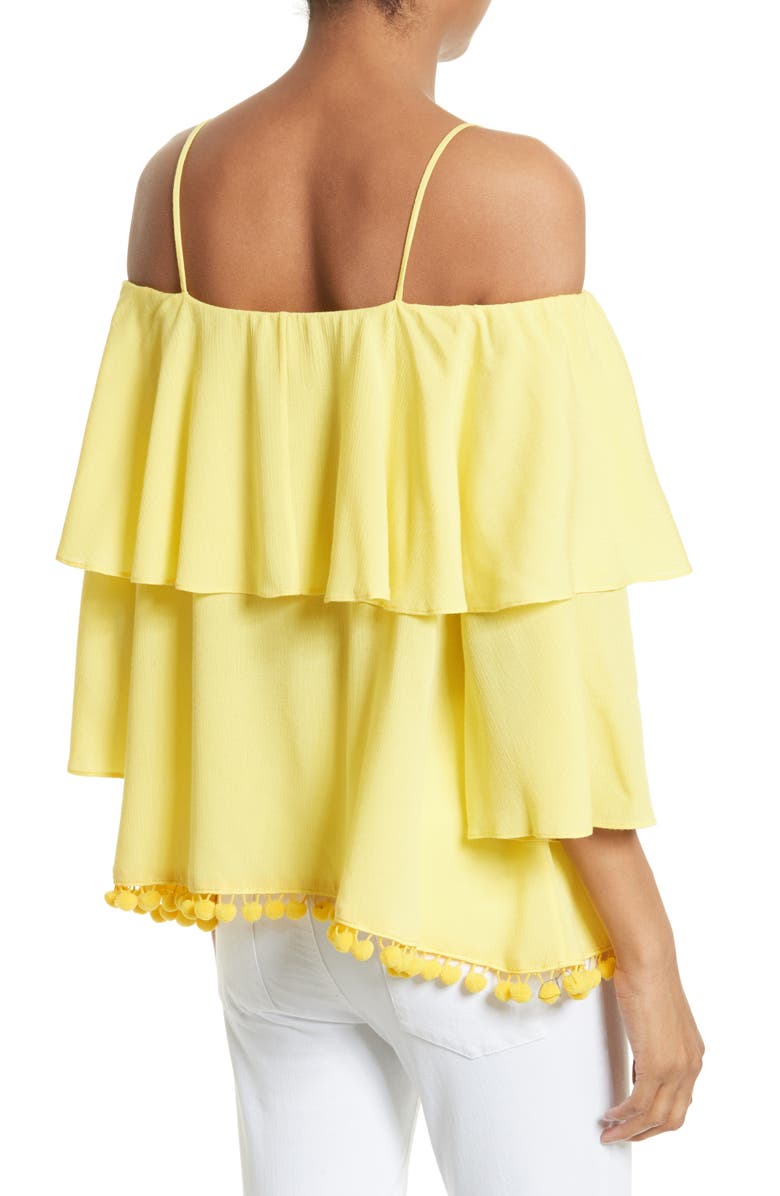 Alice + Olivia Meagan Tiered Blouse, Alternate, color, 