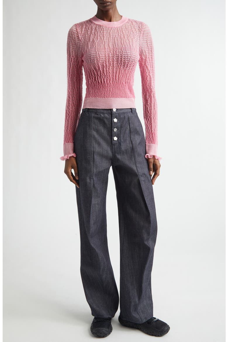 CBcorali Sheer Knit Crop Top, Alternate, color, PINK SHEER SUMMER KNIT