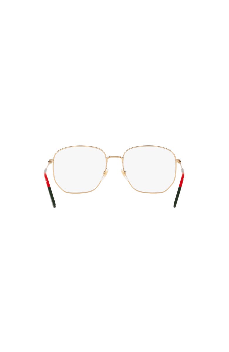 Gucci 56mm Rectangle optical glasses, Alternate, color, Gold/ Black