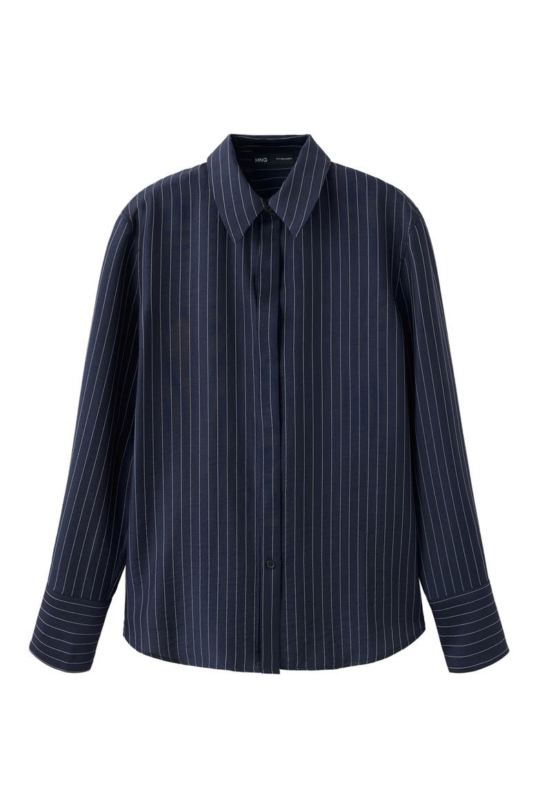Pinstripe Shirt, Alternate, color, NAVY