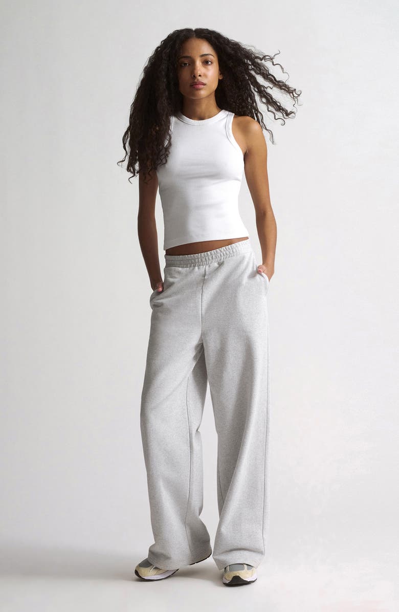 Brooklyn Industries Wide Leg Sweatpants, Alternate, color, Light Grey Melange