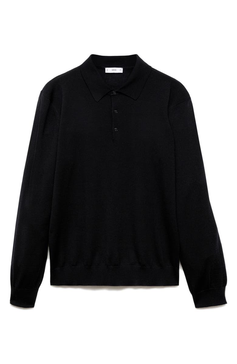 MANGO Long Sleeve Wool Polo Sweater, Alternate, color,